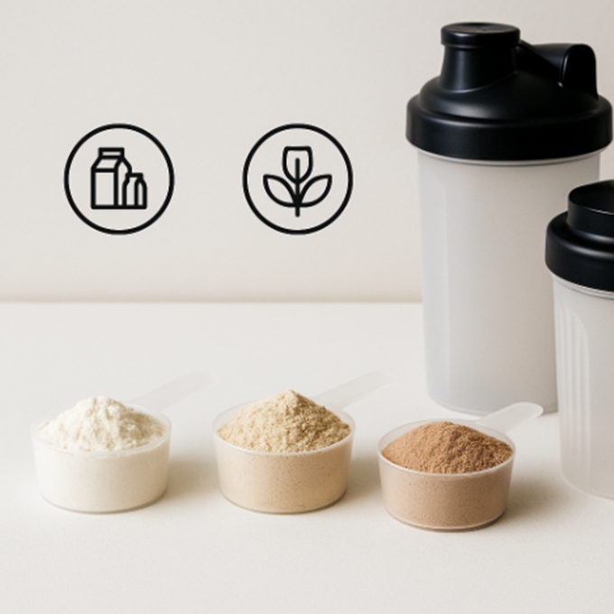 단백질 원료별 비교와 성분표 사진