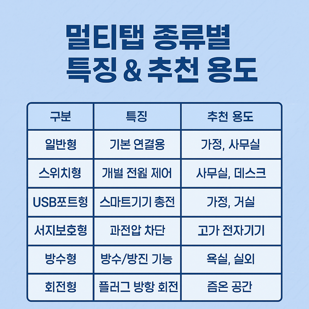 멀티탭 종류별 추천 용도