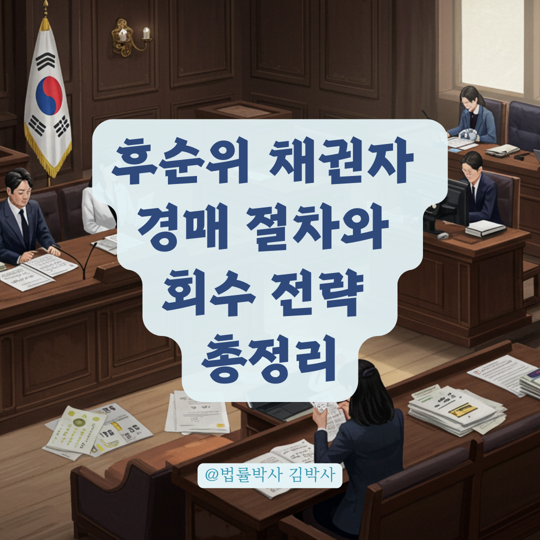 후순위 채권자의 경매 진행, 초기 비용 회수 가능성부터 절차까지 정리.