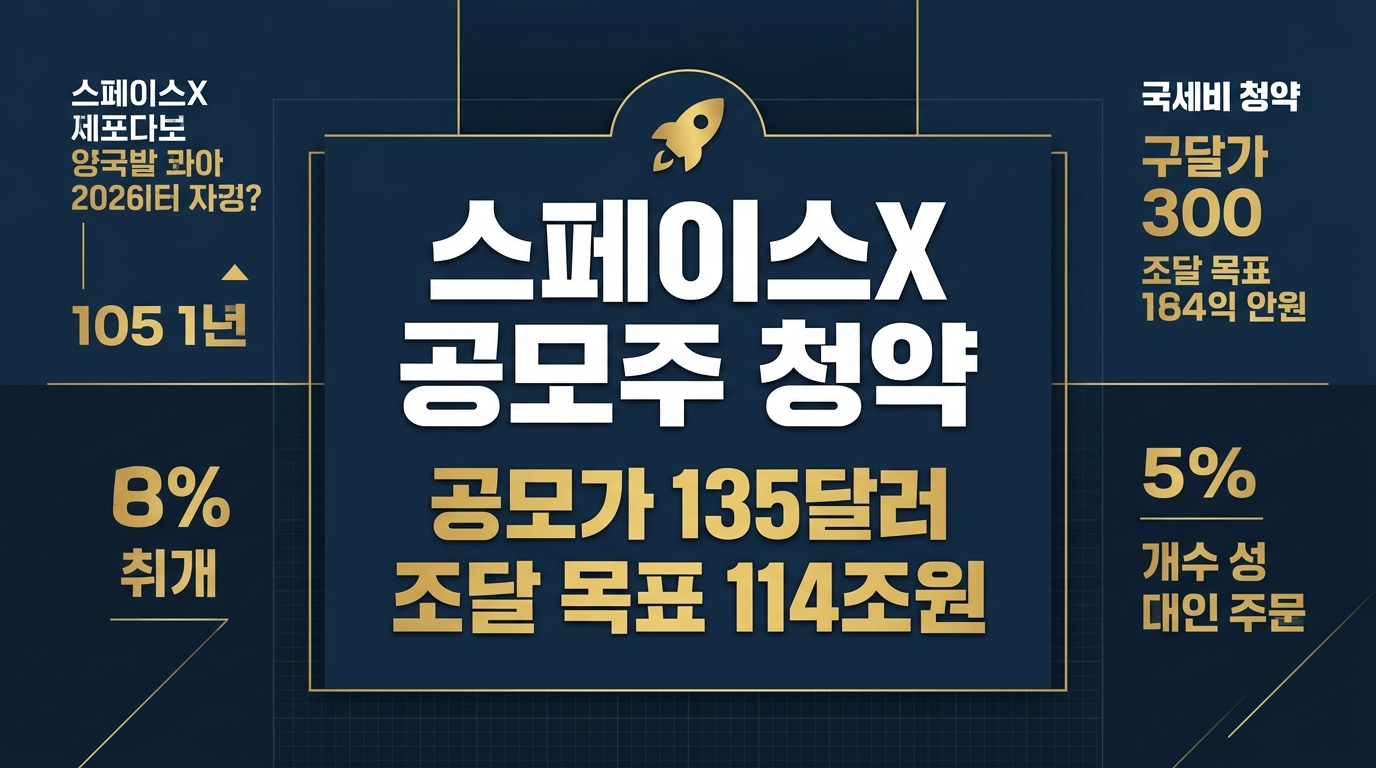 스페이스X 공모주 청약 공모가 135달러 나스닥 상장 인포그래픽 2026년