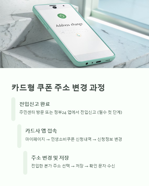 카드형 쿠폰 주소 변경 과정