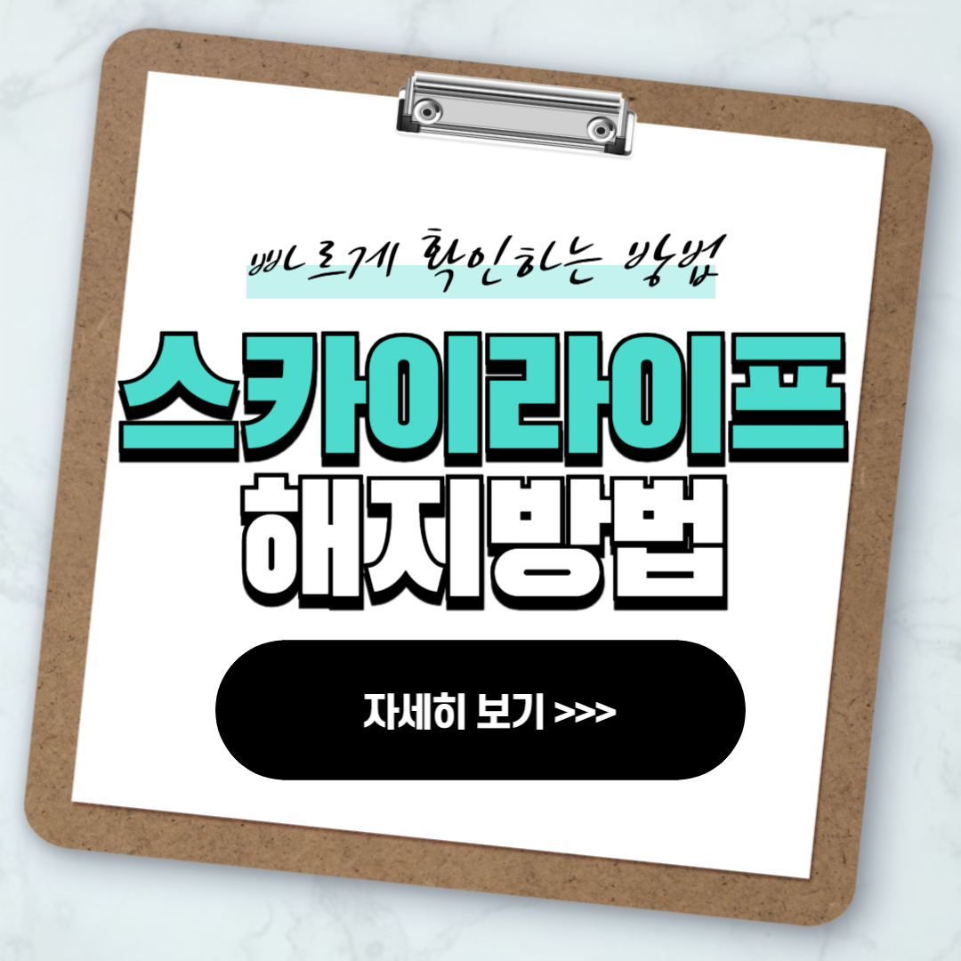 kt 스카이라이프 해지방법 안내