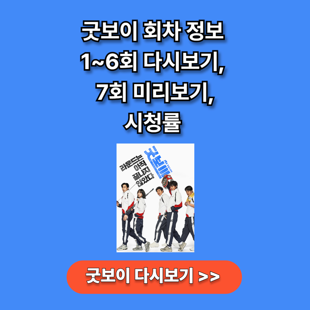 굿보이 회차 정보 다시보기 미리보기