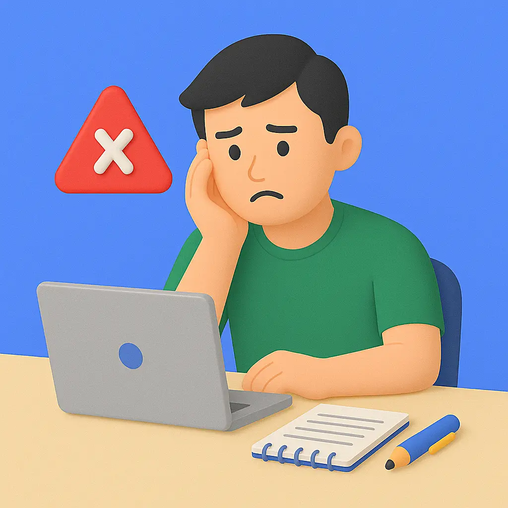 실패에 좌절한 N잡러의 감정 표현 3D 일러스트