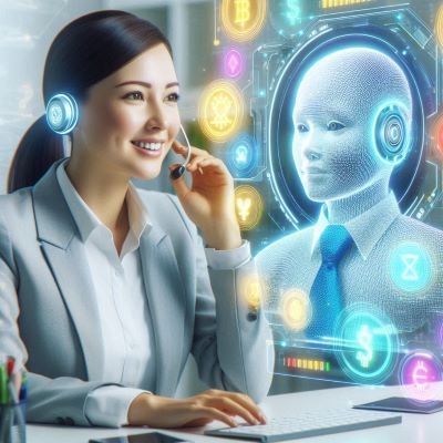 AI 은행원이 고객 응대하는 모습