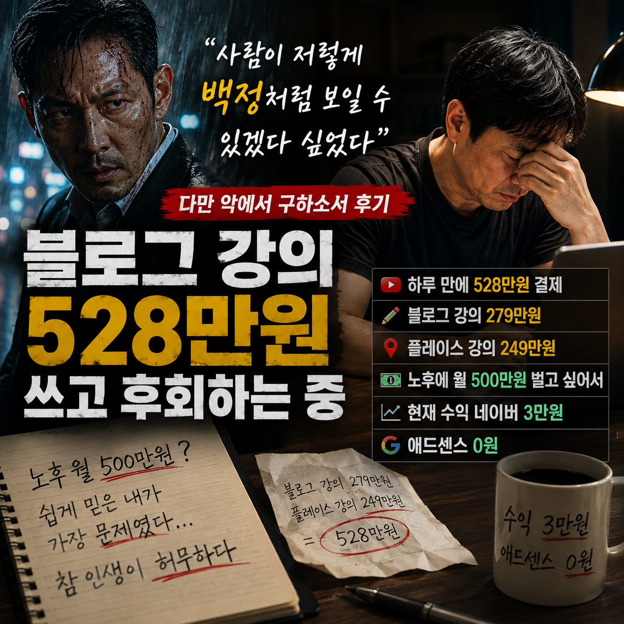 다만 악에서 구하소서 후기_528만원 쓰고 네이버 3만원 버는 내 얘기