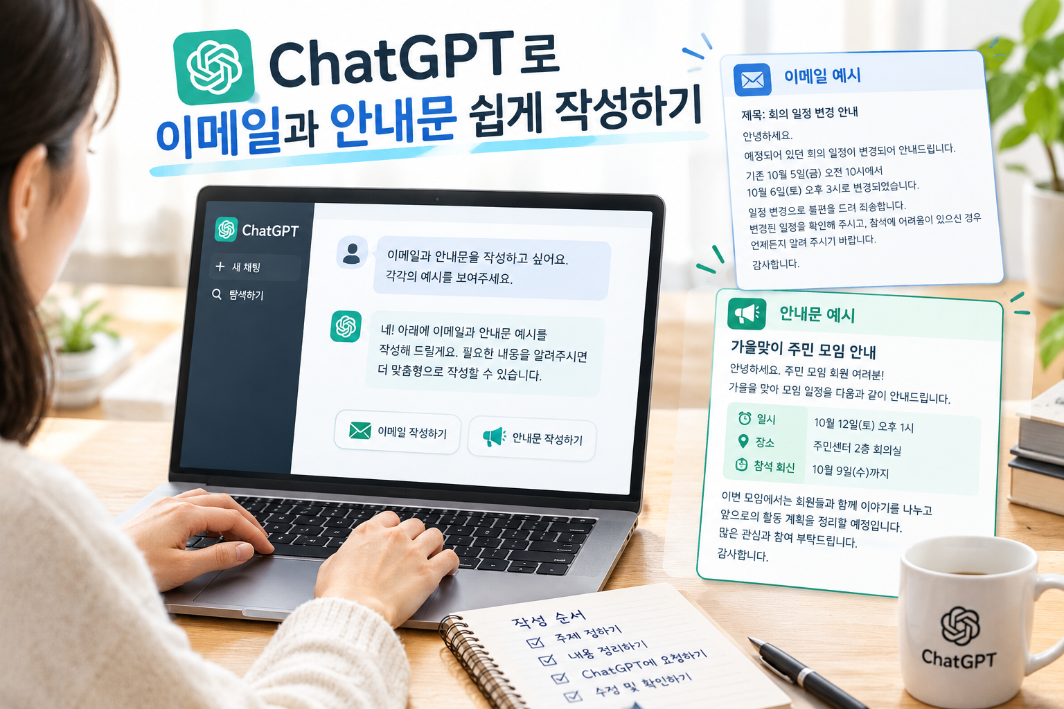 ChatGPT로 이메일과 안내문 쉽게 작성하기