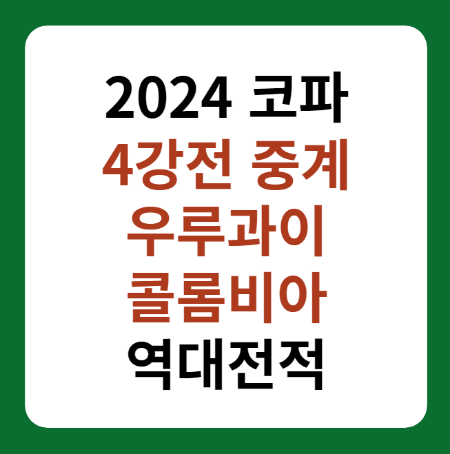 우루과이, 콜롬비아 중계 "2024 코파마에리카 4강전" 썸네일 이미지