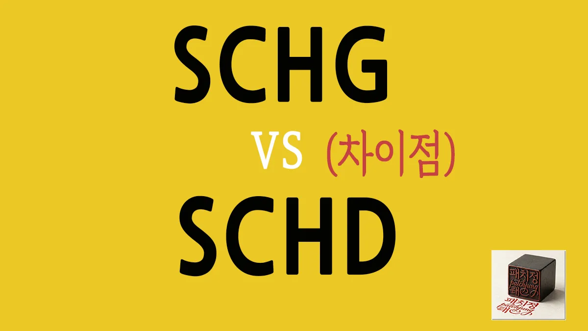 미국 찰스 슈왑 ETF SCHG와 배당 성장주 SCHD 종목, 수수료, 주가 수익률 차이점 장단점 비교 썸네일