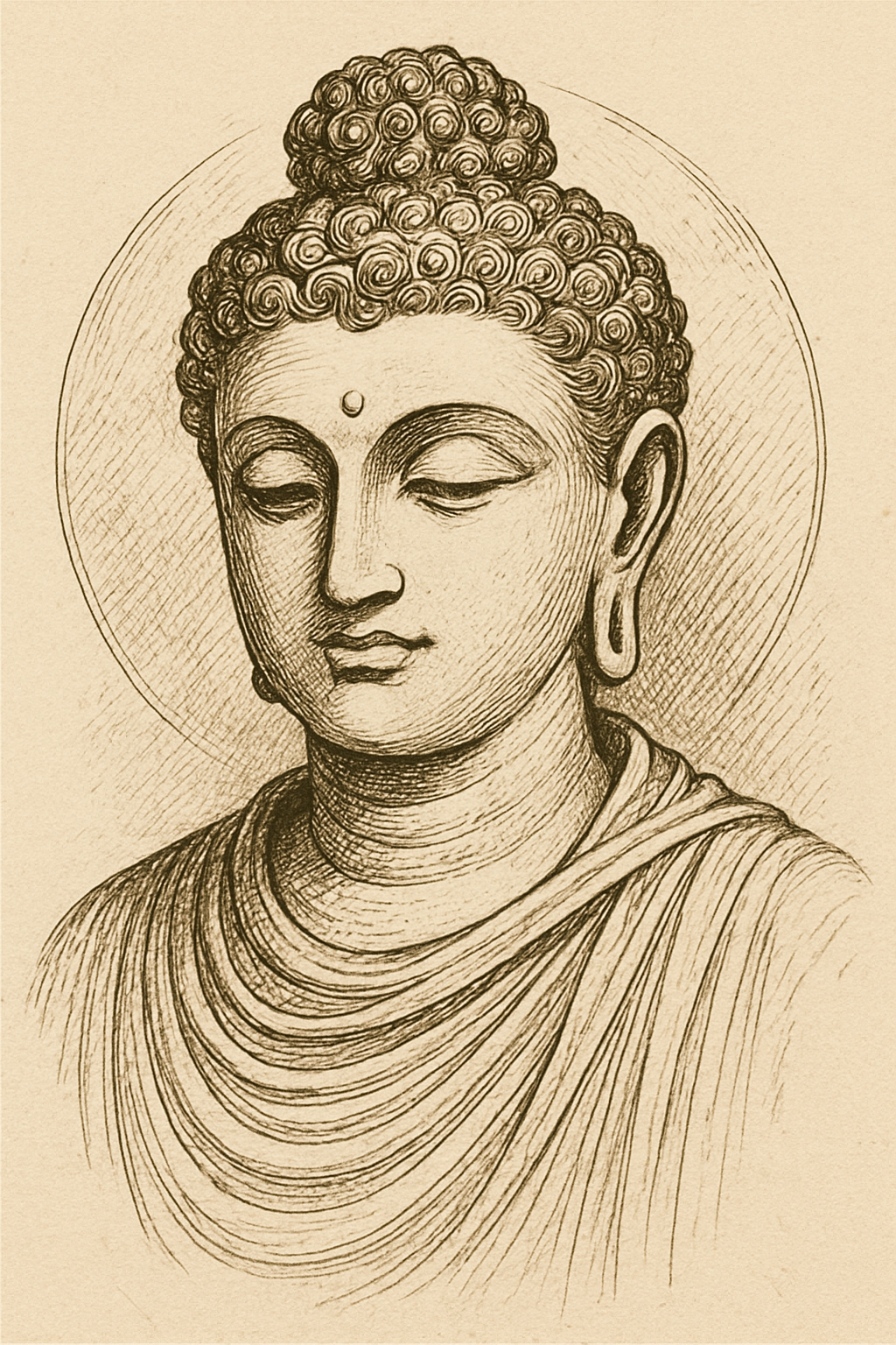 간다라 불상 얼굴 표정