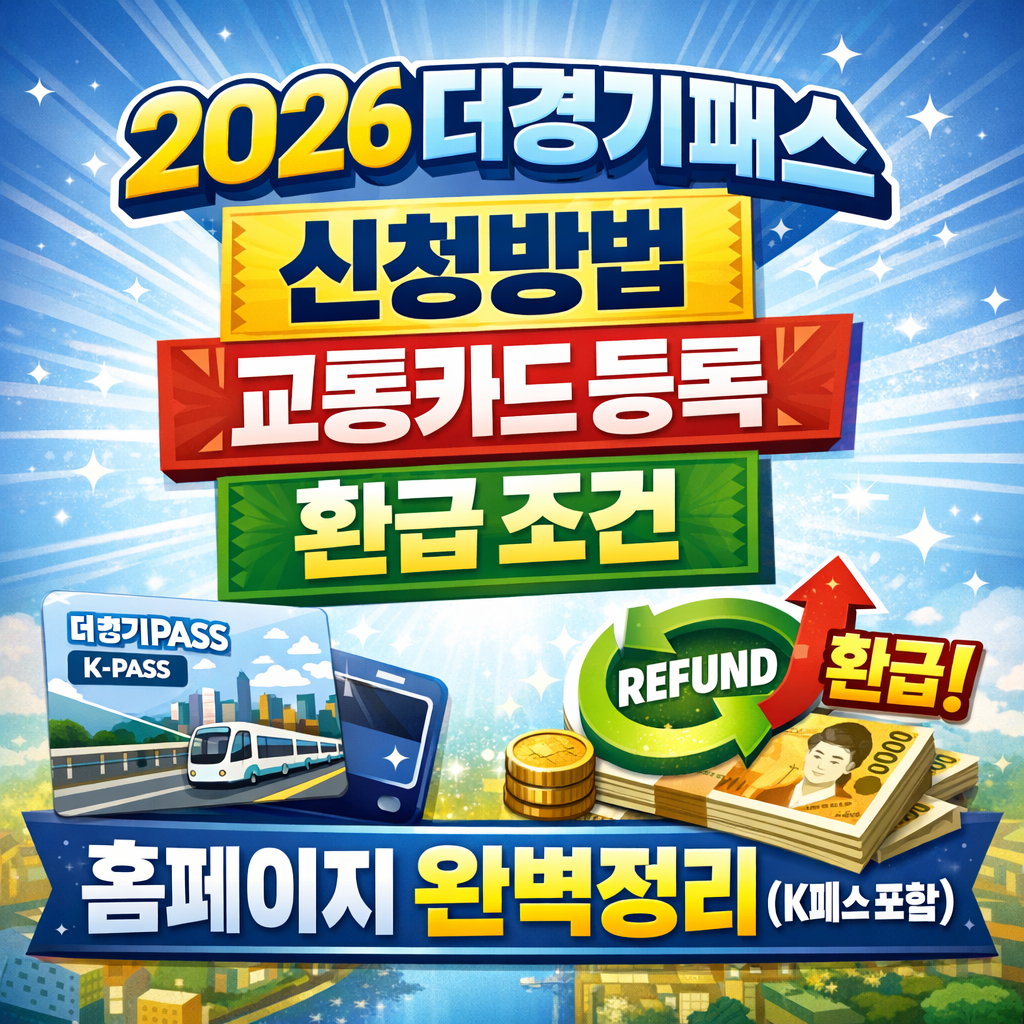 2026 더경기패스 신청방법 교통카드 등록 환급 조건 홈페이지 완벽정리 (K패스 포함)