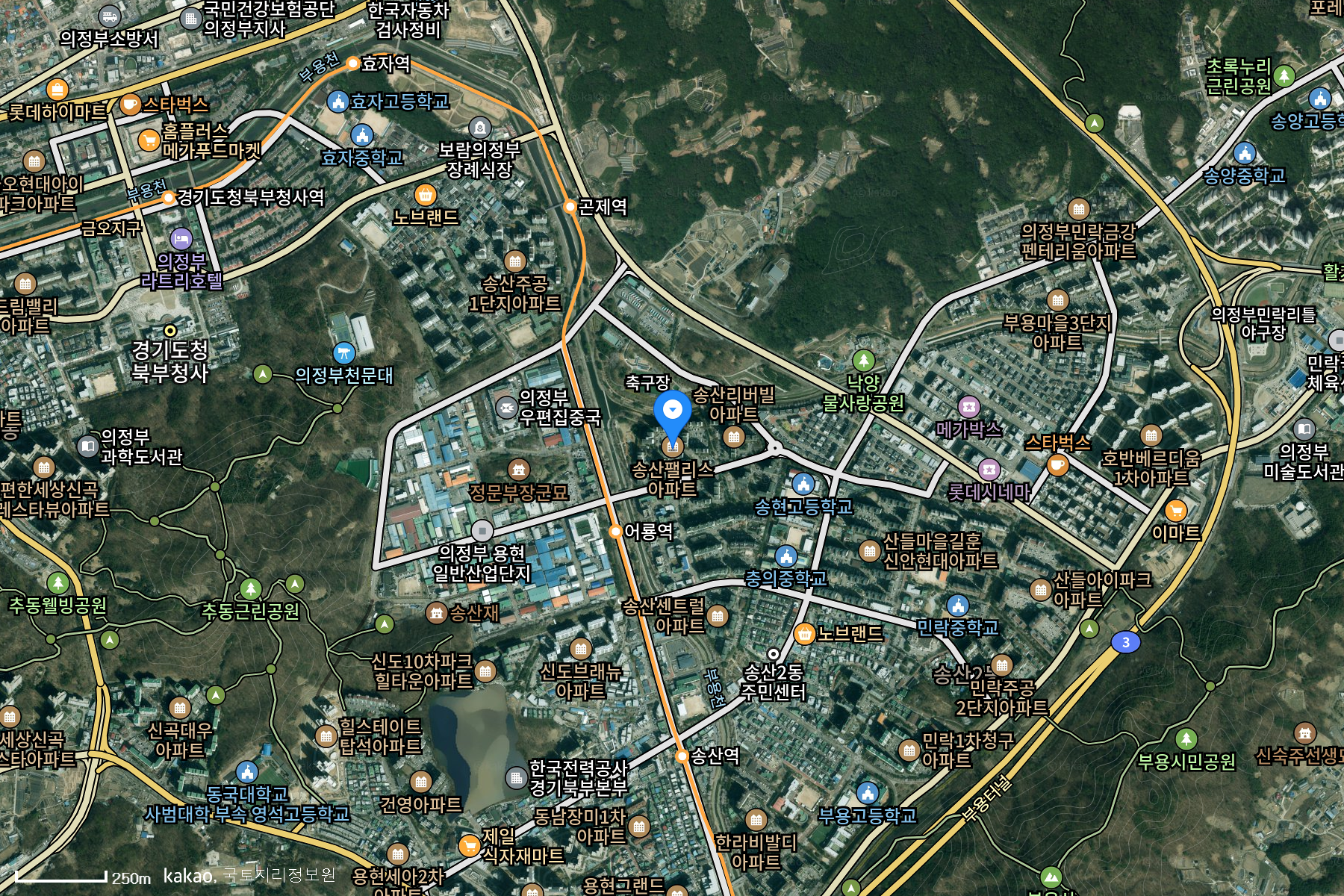 송산팰리스 광역 항공뷰