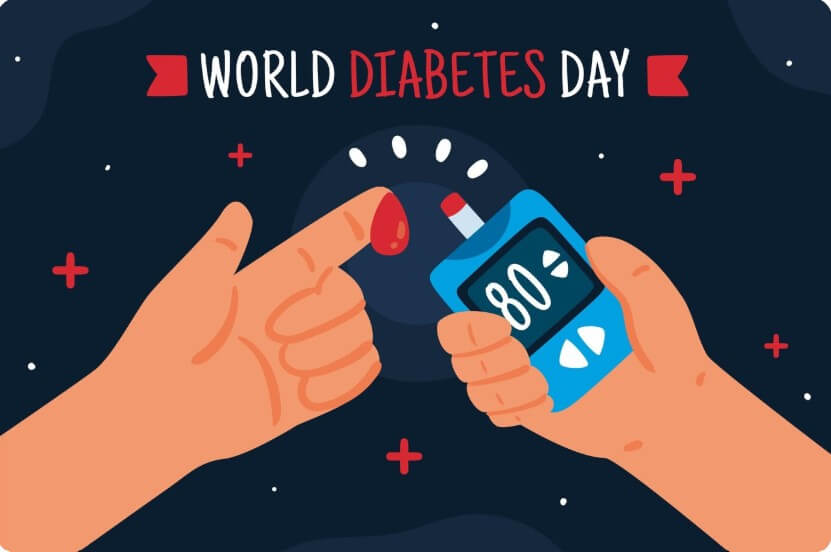 당뇨병 환자 혈당 측정 중