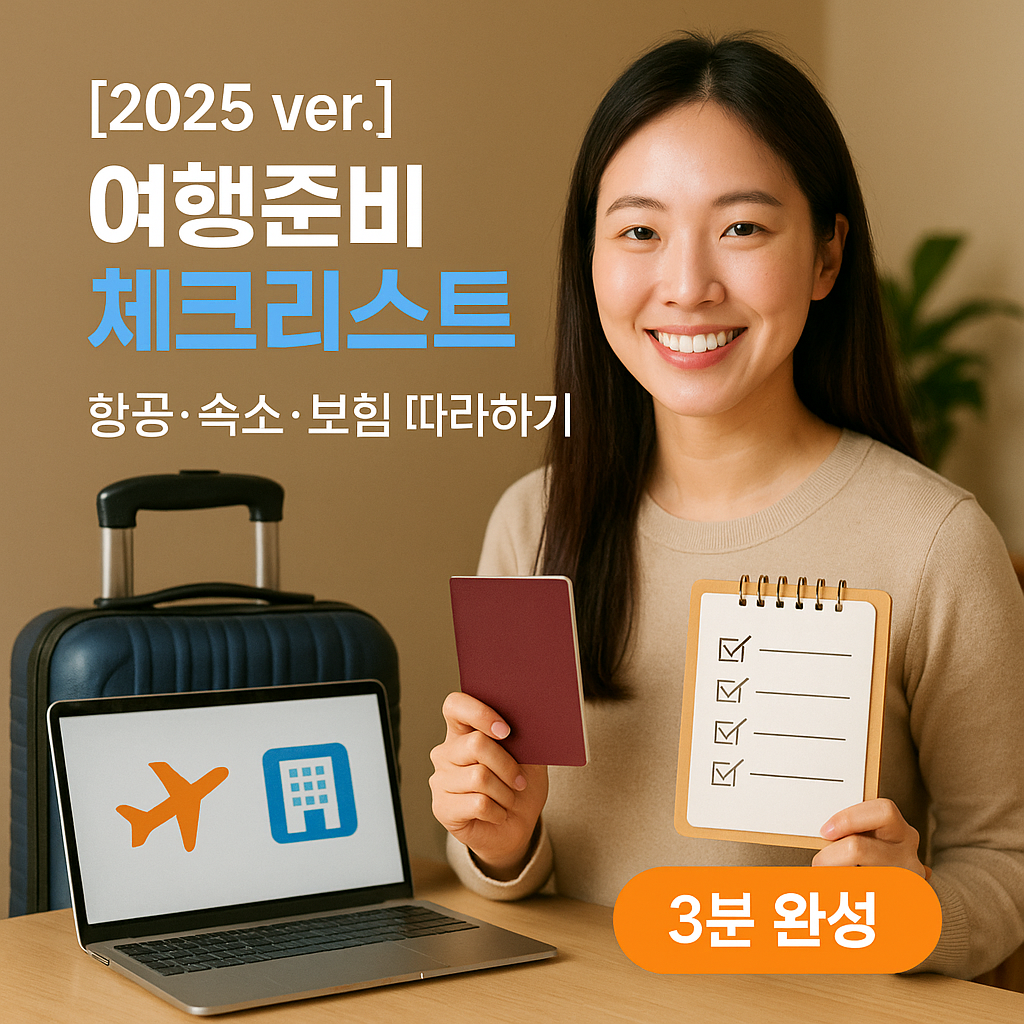 여행준비 체크리스트 2025 ver. – 항공·숙소·보험 따라하기