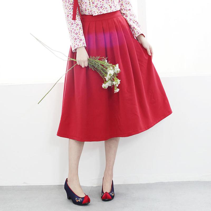 더연주 빨간 허리치마 55 100사이즈 생활한복허리치마