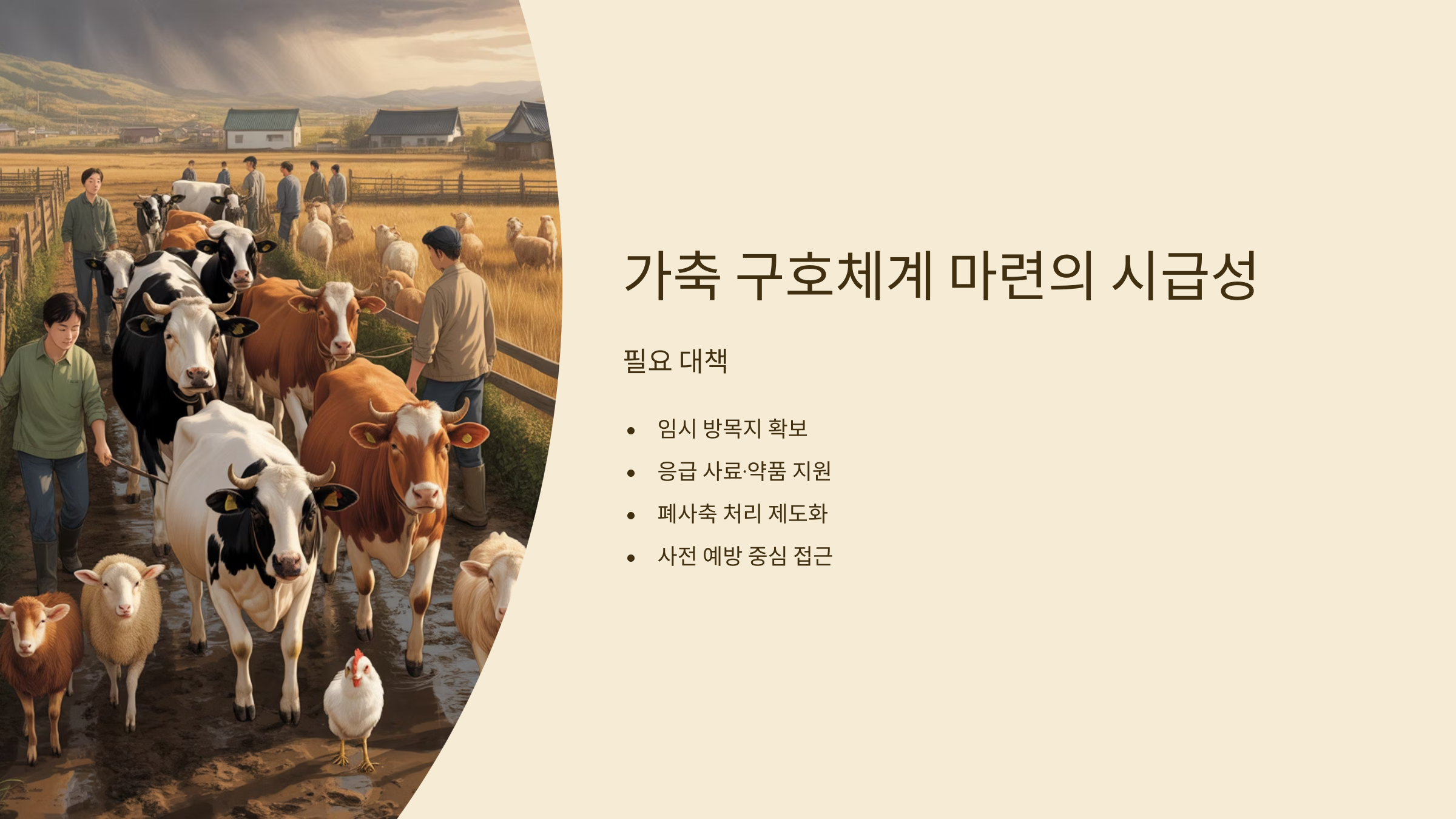 가축 구호체계 마련의 시급성