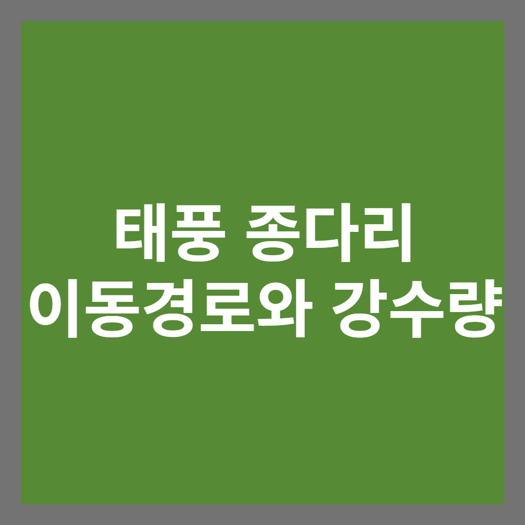 태풍 종다리 이동 경로와 강수량