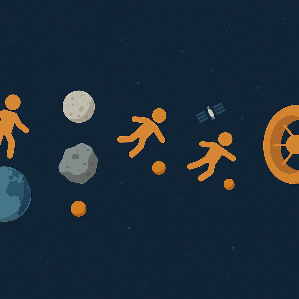 우주 공간에서의 '무게' 개념 차이