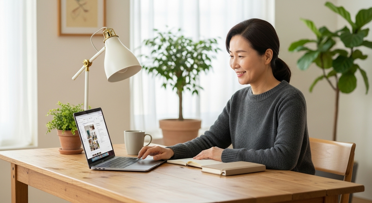 블로그 글을 발행하는 장면