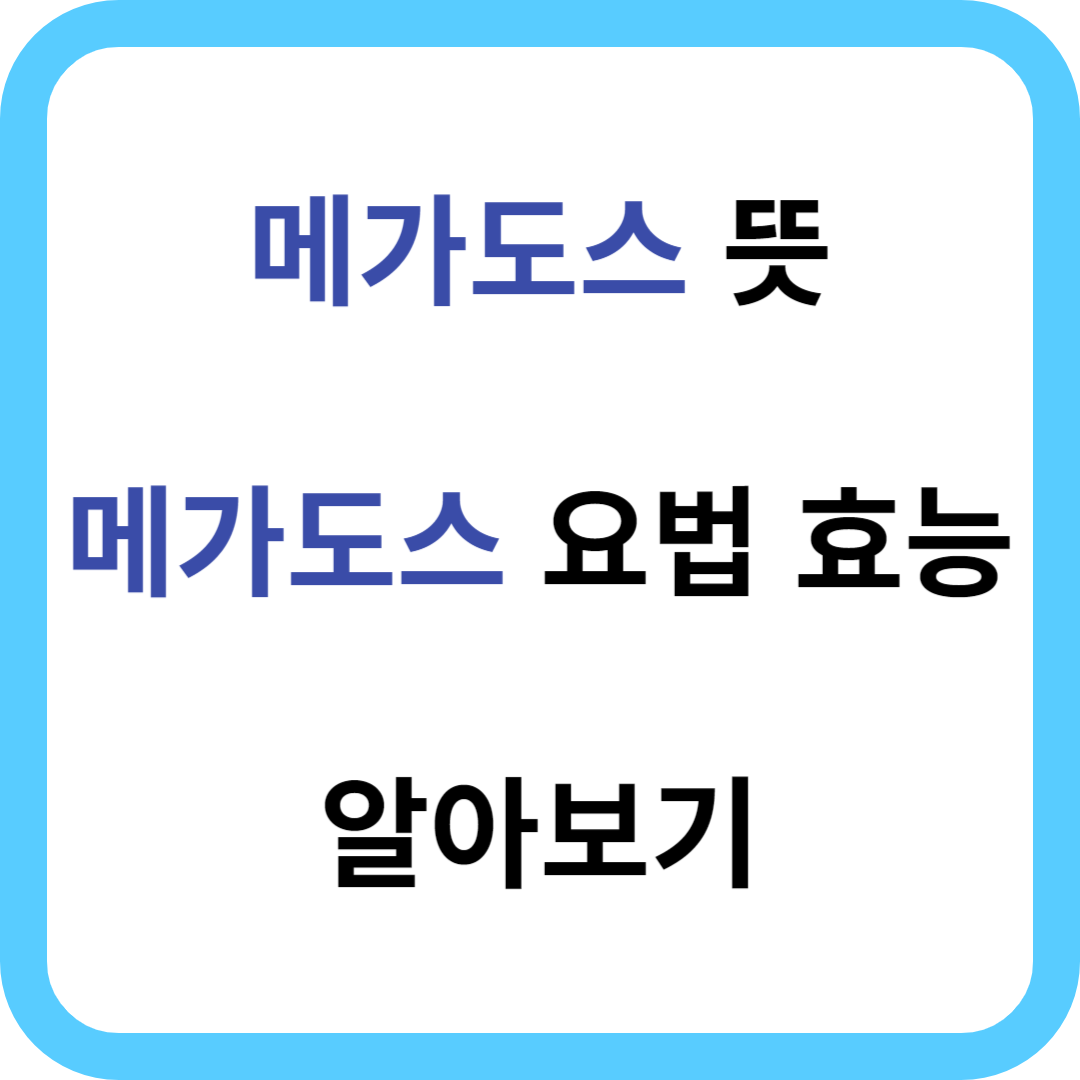 메가도스 뜻 요법 효능