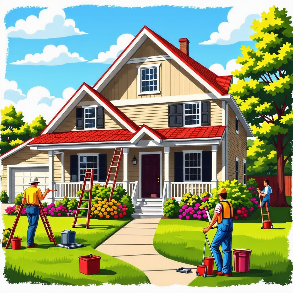 정기적인 유지 관리 작업을 보여주는 이미지로, 주택 관리의 중요성을 강조합니다.