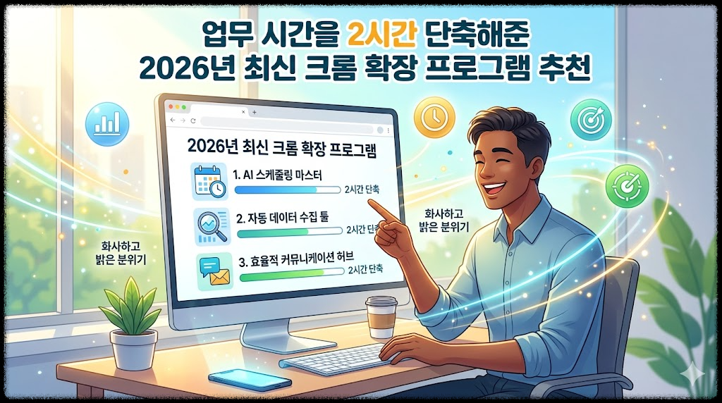 업무 시간을 2시간 단축해준 2026년 최신 크롬 확장 프로그램 추천