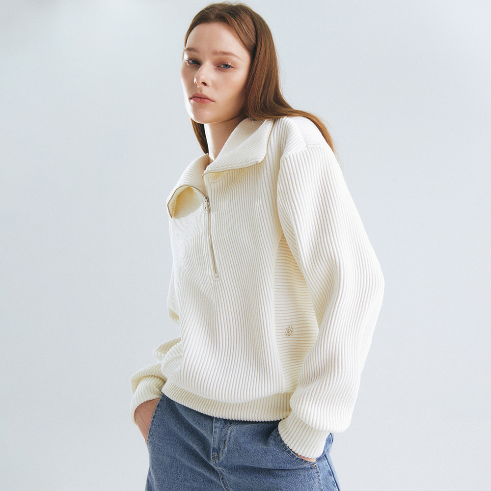 시티브리즈 CITYBREEZE 22FW 골지 반집업 맨투맨 티셔츠