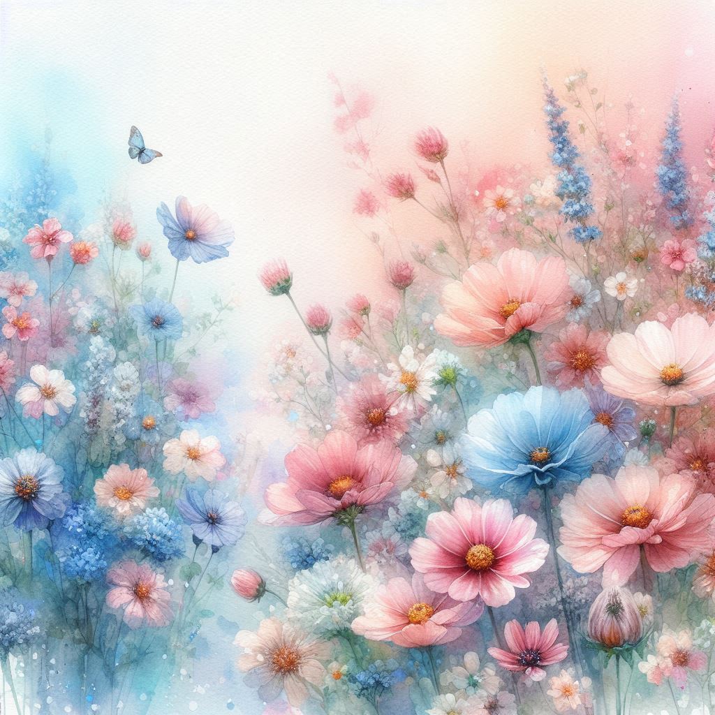 행복한 느낌의 코스모스이미지