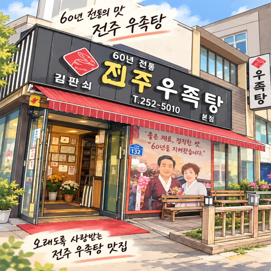 김판쇠전주우족탕 본점 외관 일러스트