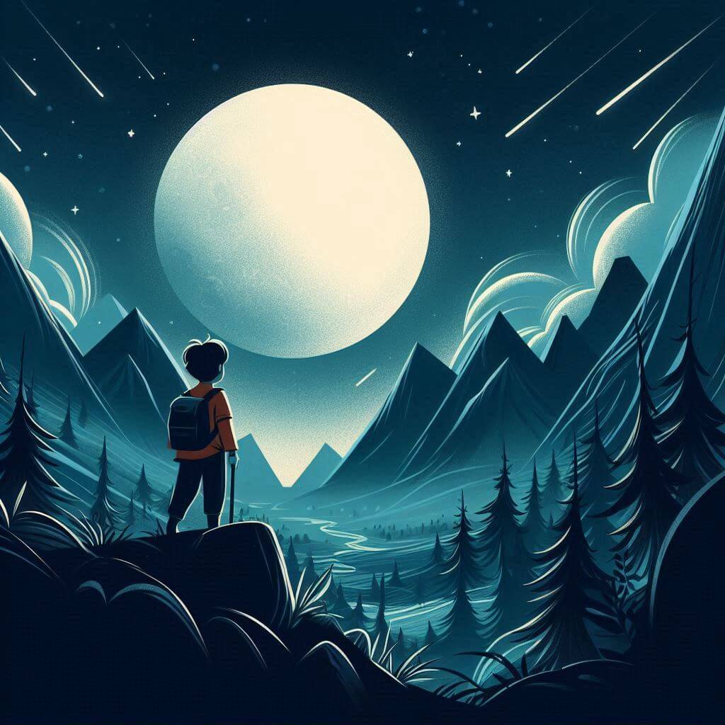 밤길을 혼자 걷는 청년의 외로운 모습