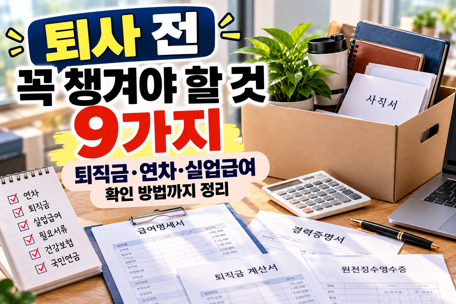 퇴사 전 꼭 챙겨야 할 퇴직금 연차 실업급여 체크리스트