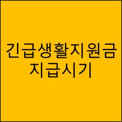 긴급생활지원금 지급시기 썸네일