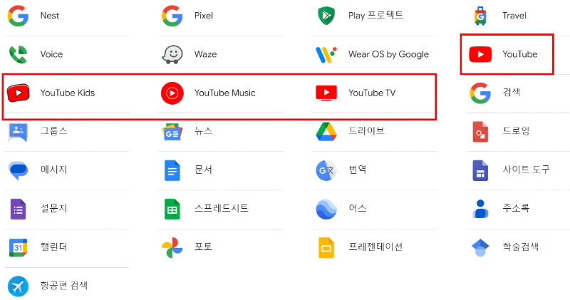 YouTube YouTube Kids YouTube Music YouTube TV