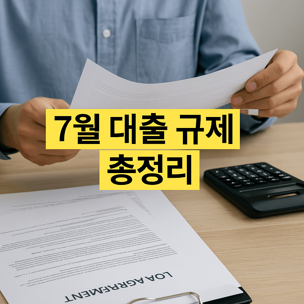 7월 대출 규제 영향과 전세대출·신용대출 변화