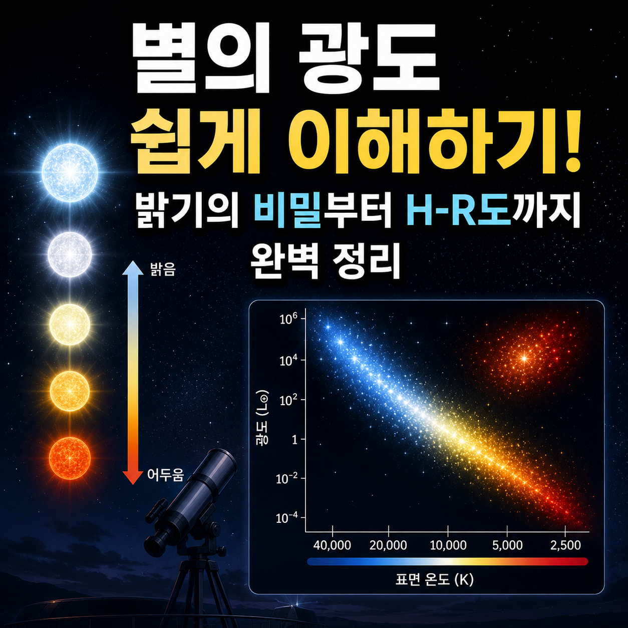 별의 광도 쉽게 이해하기