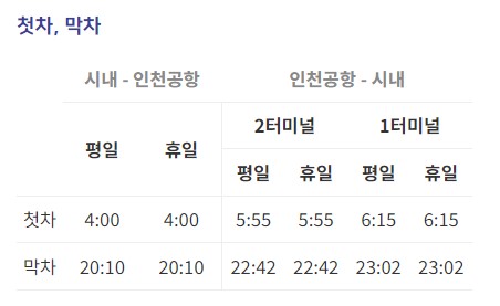 6020번 역삼역 인천공항 리무진 버스 노선 시간표 요금 예약 방법