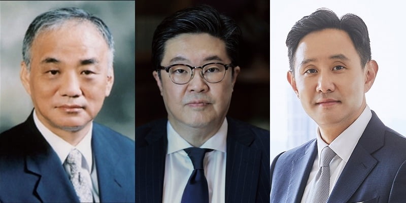 장형진 영풍그룹 고문, 김병주 MBK파트너스 회장, 최윤범 고려아연 회장.