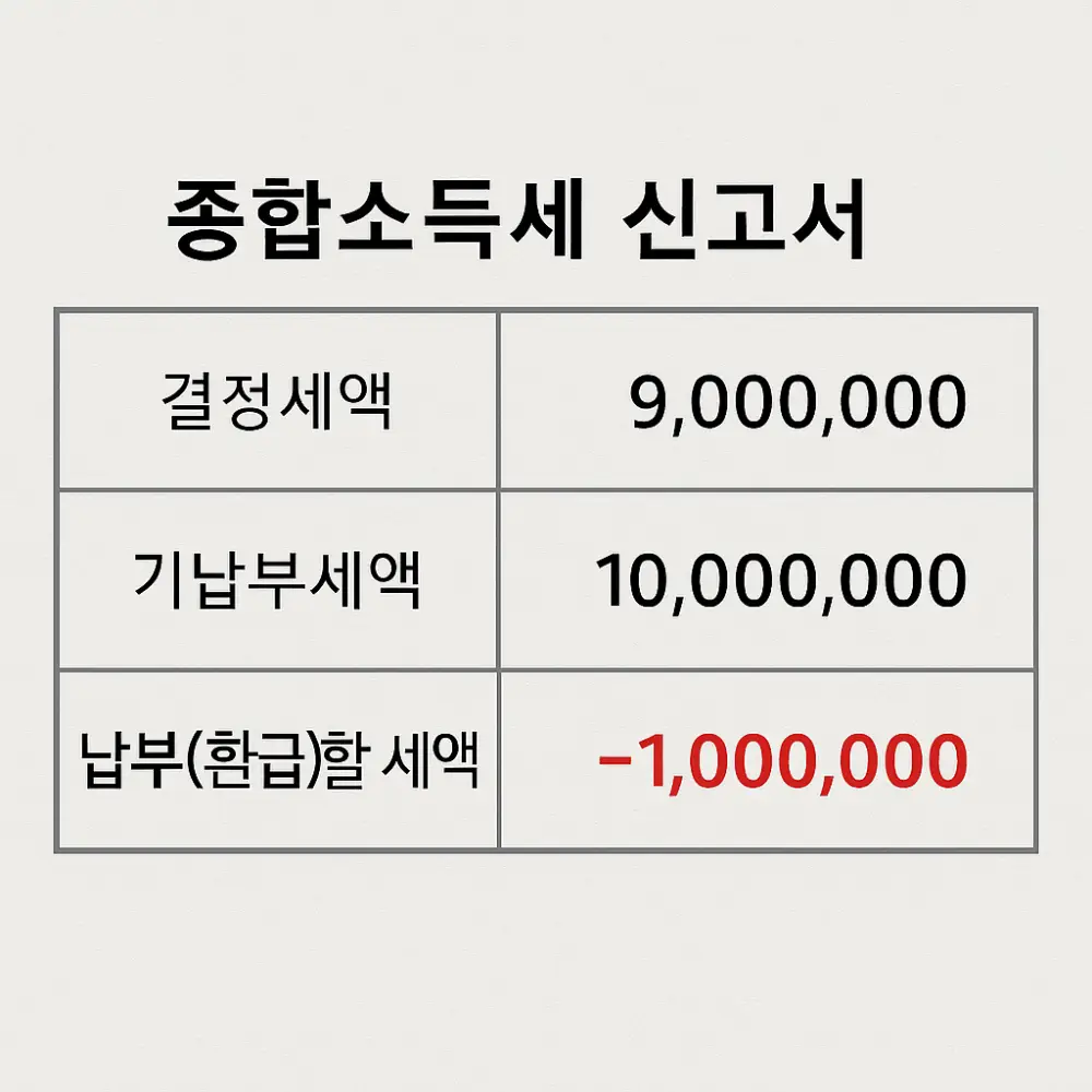종합소득세 마이너스로 환급