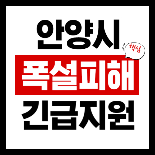 안양시 폭설피해 긴급보상지원금