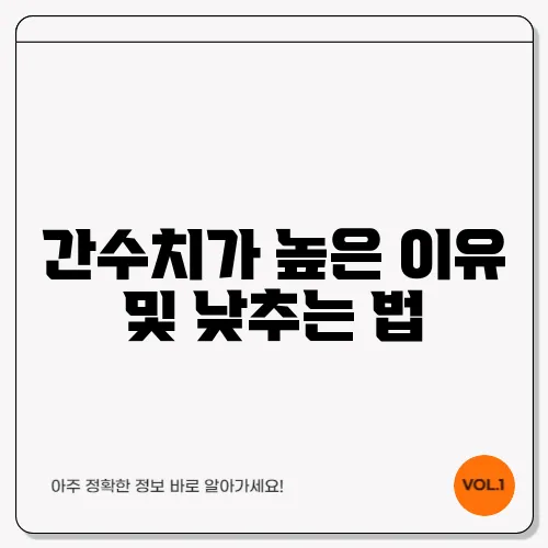 간수치가 높은 이유 및 낮추는 법