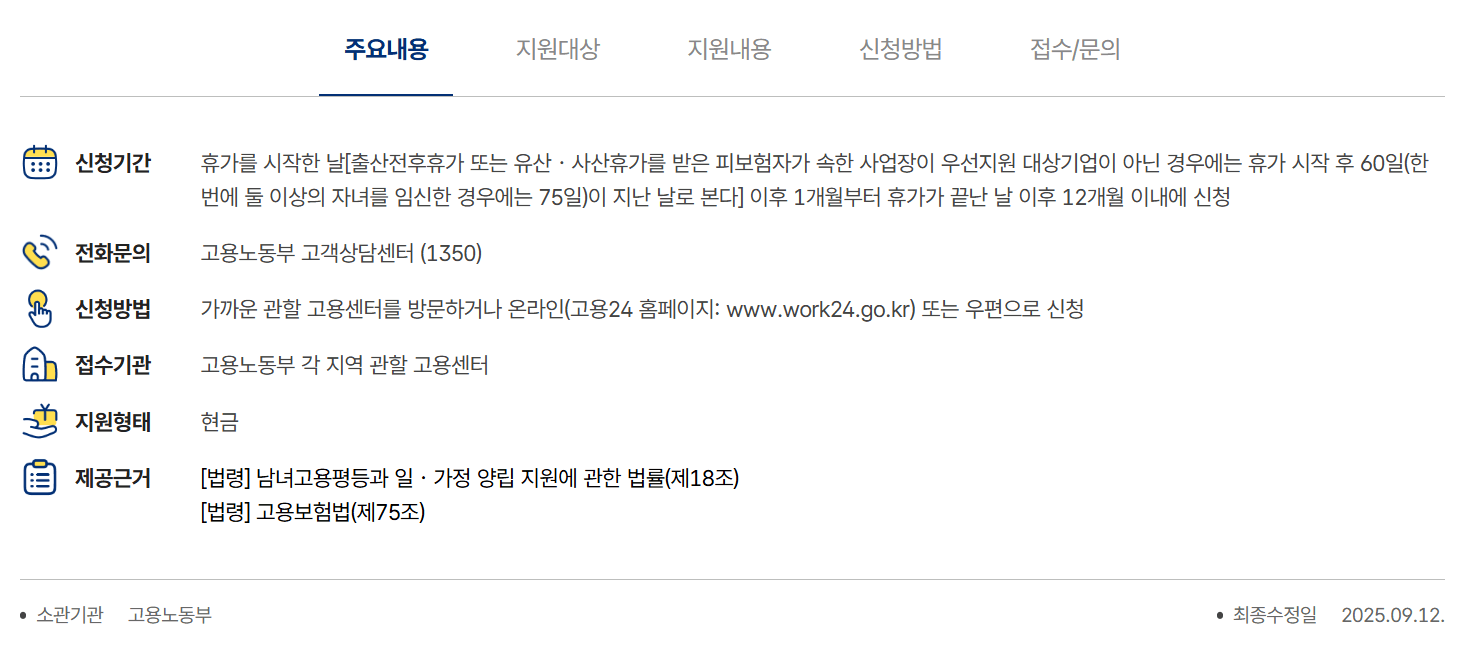 출산전후휴가 급여 대위신청