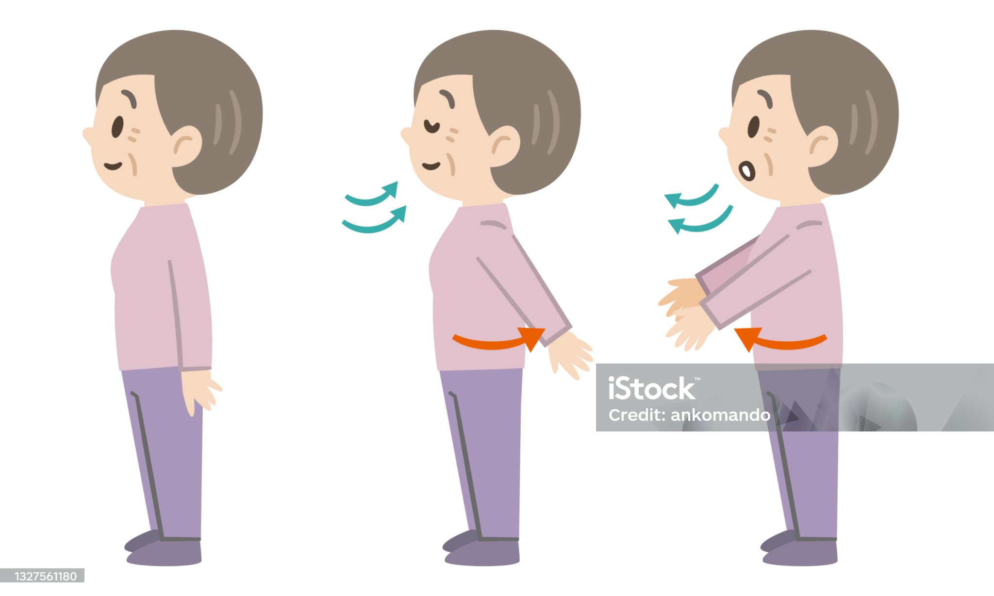 중장년층을 위한 허리 보호 기상 자세