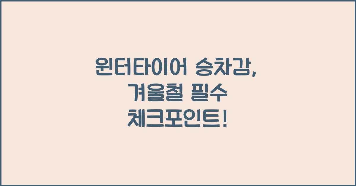 윈터타이어 승차감
