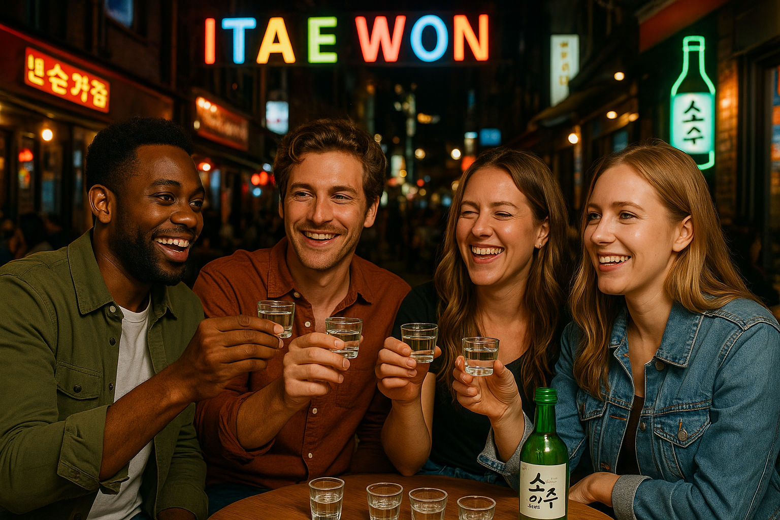 이태원에서 소주 파티