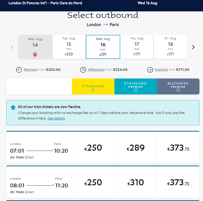 런던에서 파리 유로스타 예약하기