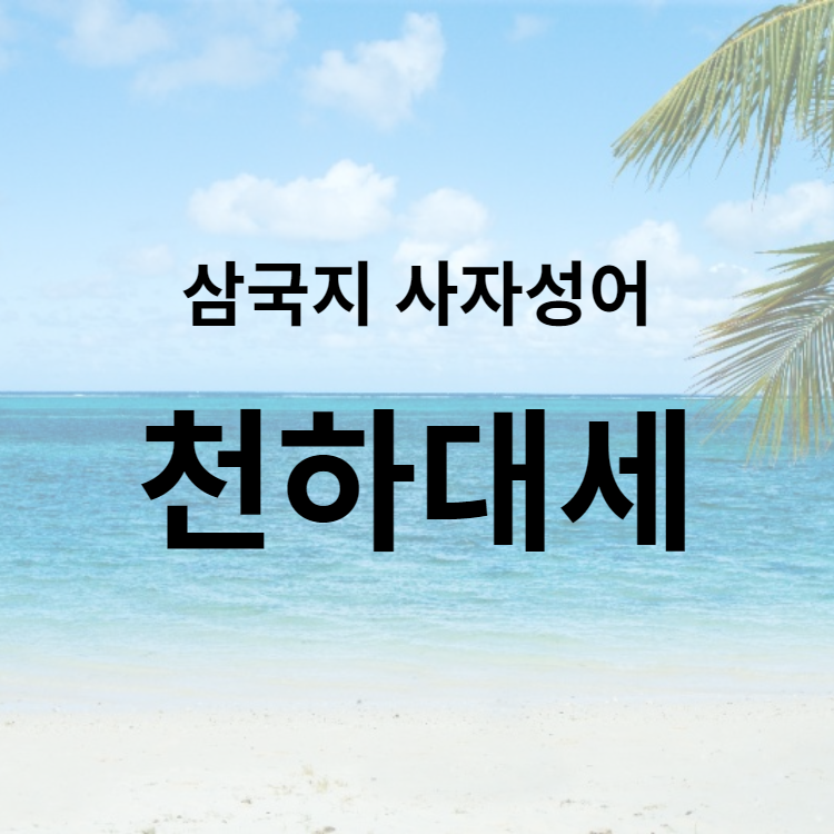 천하대세 : 삼국지 사자성어