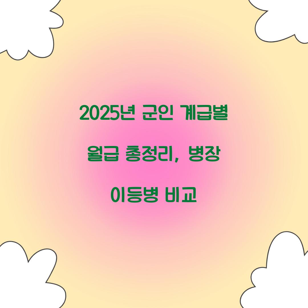 군인 계급별 월급