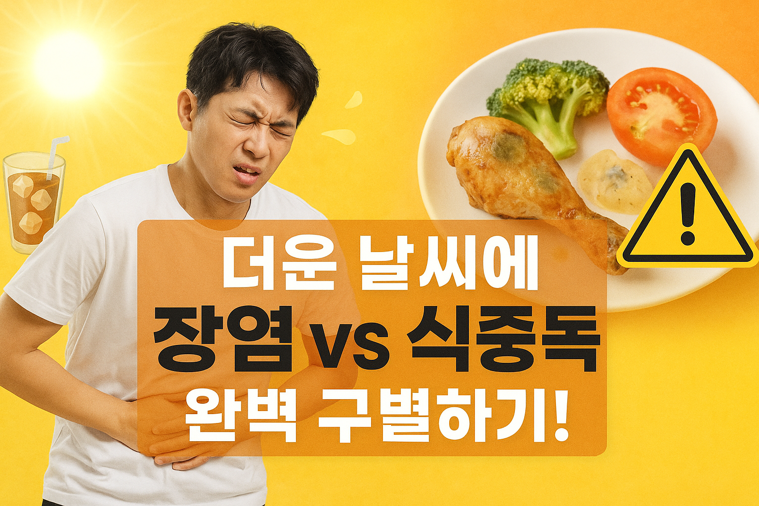 더운 날씨에 장염과 식중독 차이 완벽 구별하기