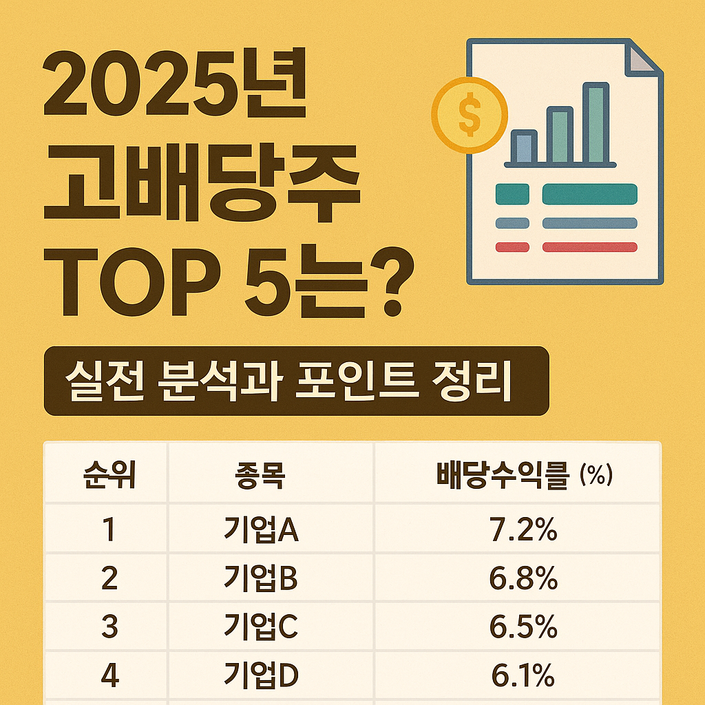 고배당주 TOP 5 분석을 주제로 한 금융 인포그래픽
