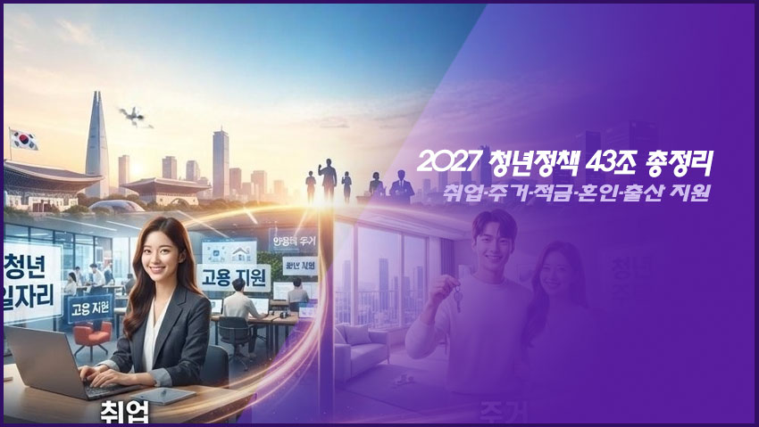 2027 청년정책 43조 총정리｜취업&middot;주거&middot;적금&middot;혼인&middot;출산 지원